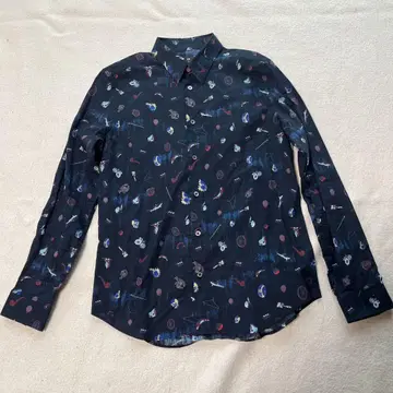 폴스미스 셔츠 M 올 패턴 아트풀 오브제 해골