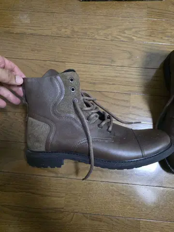 브라운 가죽 스웨이드 하이컷 부츠 29 cm