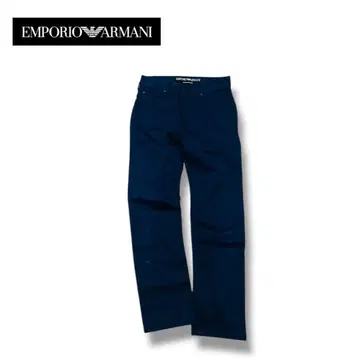 EMPORIO ARMANI 네이비 치노 팬츠 28인치 로고 플레이트