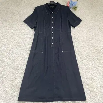새상품급 leilian 레리안 데님 반팔 원피스 셔츠 빅 사이즈