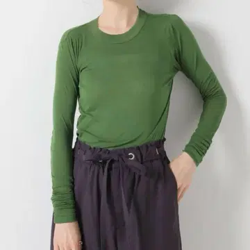 AURALEE 하이 게이지 시어 립 L/S 티