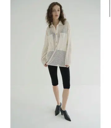CLANE MESH POCKET OVER SHIRTS ivory