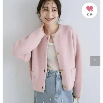 라 부티크 봉봉 하이퀄리티 헤어 리 울 니트 자켓