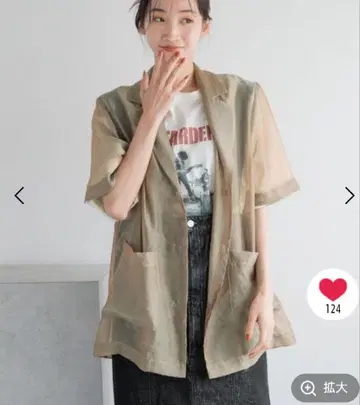 로리즈팜 시어 셔츠 자켓 SS 브라운