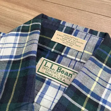 80s L.L. Bean 데드스탁 체크 무늬 긴팔 셔츠