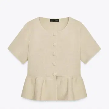 페플럼 숏 슬리브 니트 자켓 ZARA