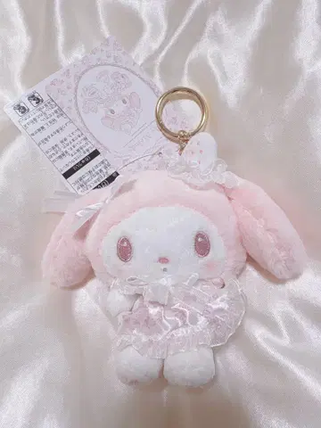 마이멜로디 화이트 딸기 티타임 마스코트 키링