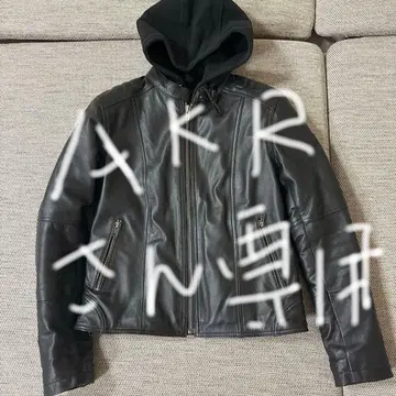 데크너 Frau degner 후드 부착 가죽 자켓