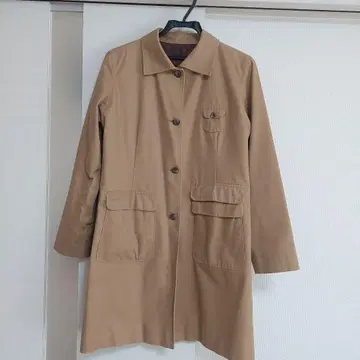 [ 코트 스텐카라 코트 올 패턴 안감 심플 레트로 베이지 구제 의류 ]