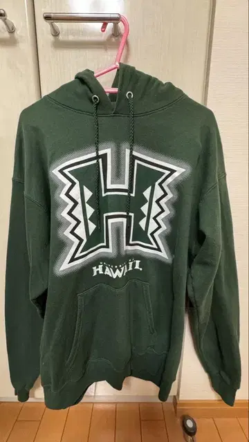 University of Hawaii 후드 부착 후드티 다크 그린