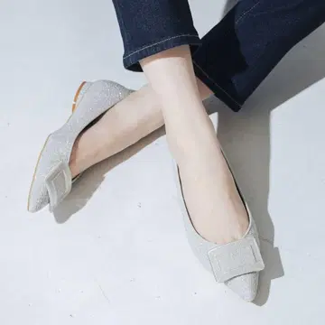 완판 EVOL 클리어 버클 플랫 펌프스 24.5cm