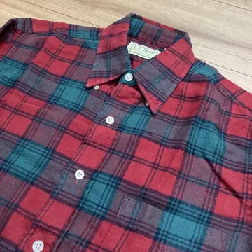 80s L.L. Bean 체크 무늬 긴팔 셔츠 Made in USA