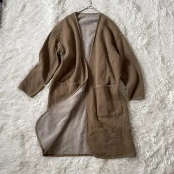MACPHEE 맥피 플리스 리버서블 롱 코트 S