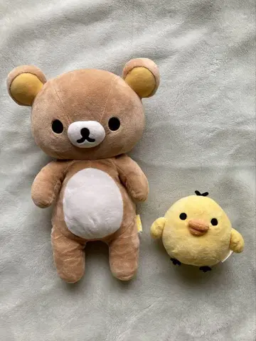 초기 리락쿠마 푹신봉제인형 리락쿠마 M 키이로이토리 S