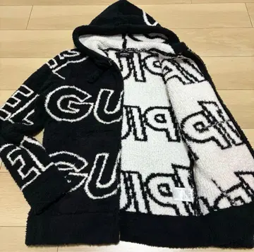 레어 1PIU1UGUALE3 올 패턴 로고 더블 지퍼 보아 후드티 자켓