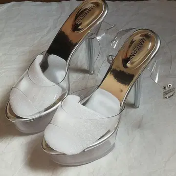 앞 통굽 스톰 하이힐 실버 26cm