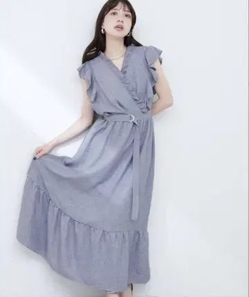 프릴 카슈쿨 원피스 내추럴 꾸뛰르