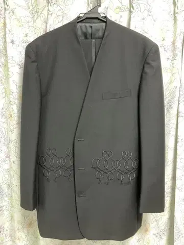 남성용 퍼 말 수트 블랙