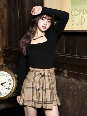 Darich / 셔츠 레이어드 큐롯 팬츠