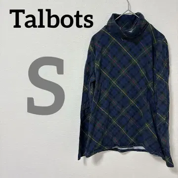 Talbots [ S ] 긴팔 체크 무늬 터틀넥 티셔츠