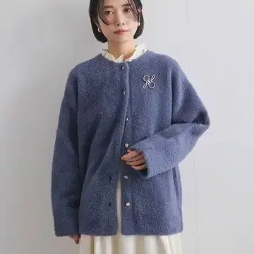 새상품 퀸즈 코트 페렛 터치 W 페이스 니트 가디건 아우터
