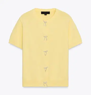 ZARA 모조 진주 리본 포함 니트 자켓