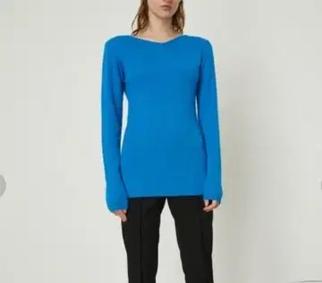 [새상품] 리무아크 Both V open knit tops 블루 F
