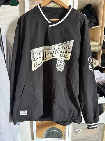 Schott 블랙 나일론 자켓 XL