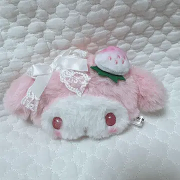 산리오 초귀여운 마이멜로디 화이트 딸기 티타임 봉제 인형 거울