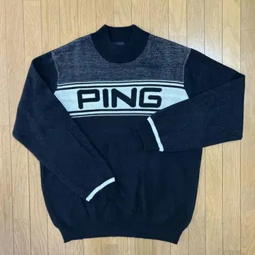 PING 로고 스웨터 블랙/화이트 [ 사이즈 L ]