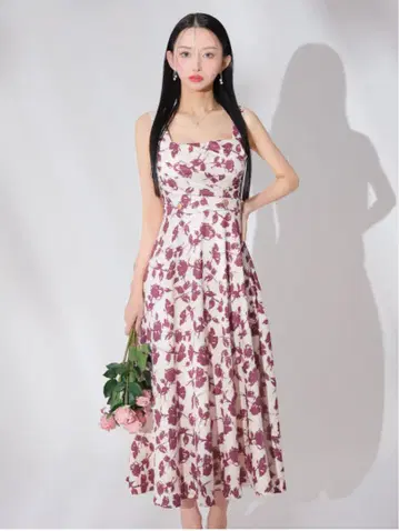 DEA by ROBE de FLEURS 꽃무늬 플레어 롱 드레스