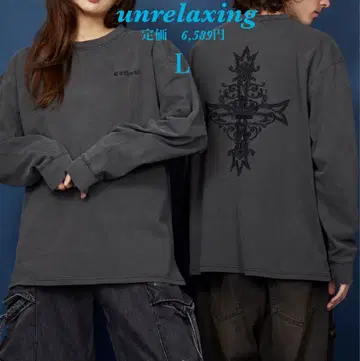 새상품 [ unrelaxing ] 앙리락싱 빈티지 자수 긴팔T셔츠