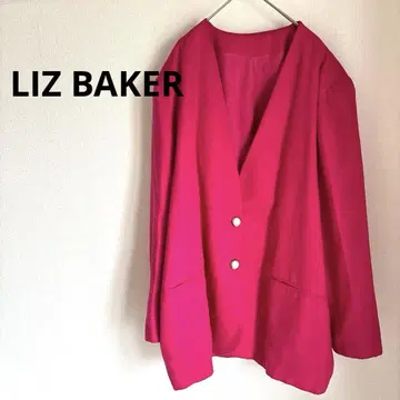 사이즈 빅 LIZ BAKER 테일러드 자켓 핑크