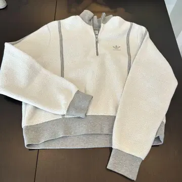 adidas 집업 플리스 화이트 그레이