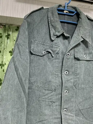 스위스군 데님 자켓 메탈 버튼