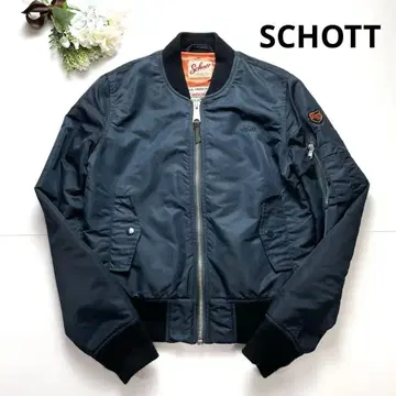 새상품급 SCHOTT MA-1 플라이트 자켓 가슴 로고 자수 네이비 M