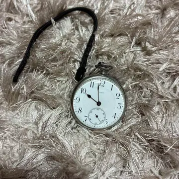 TIDY 수동 와인딩 실버 회중시계 화이트 다이얼