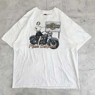 USA제 Harley-Davidson 바이크 걸 Tee