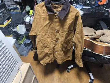 [ 새상품급 ] 코듀로이 소재의 카라 부착 브라운 커버올