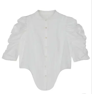 아메리빈티지 GATHER SLEEVE ROUND BLOUSE