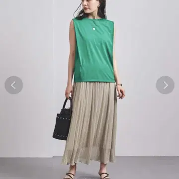 UNITED ARROWS 플리츠 스커트 38 골드