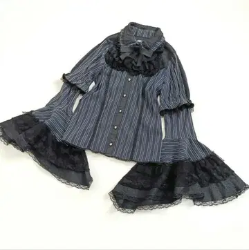 h.NAOTO FRILL 히메소매 2way 블라우스 고스로리 고딕