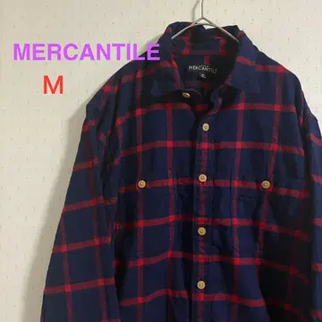 구제 의류 USA MERCANTILE 체크 무늬 플란넬 셔츠 M