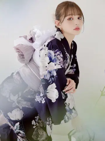 sugar 클래시컬 플라워 부케 유카타 헤코오비 포함