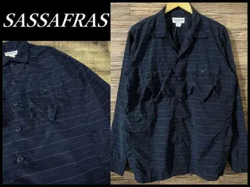 새상품급 20SS 사사프라스 긴팔 가드너 하프 타프타 보더 셔츠