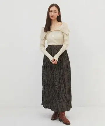 857y* 새상품급 RANDEBOO 워셔 롱 스커트.