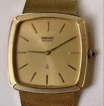 레어 SEIKO 쿼츠 골드 스퀘어 손목시계 레어