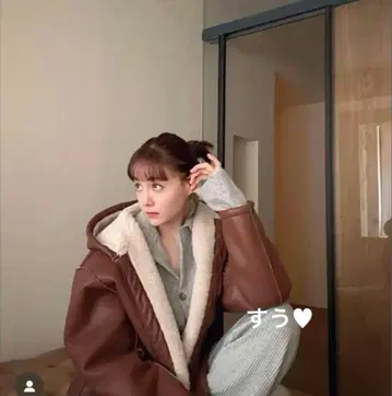 금일 한정 Vegan Mouton Hooded Zip Jacket