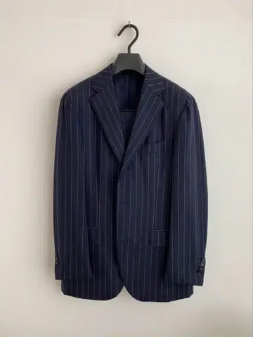 [ 새상품급 ] BEAMS F 네이비 스트라이프 수트 사이즈 50