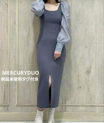 MERCURYDUO 2WAY 드레이프 슬리브 볼레로 세트 니트 원피스